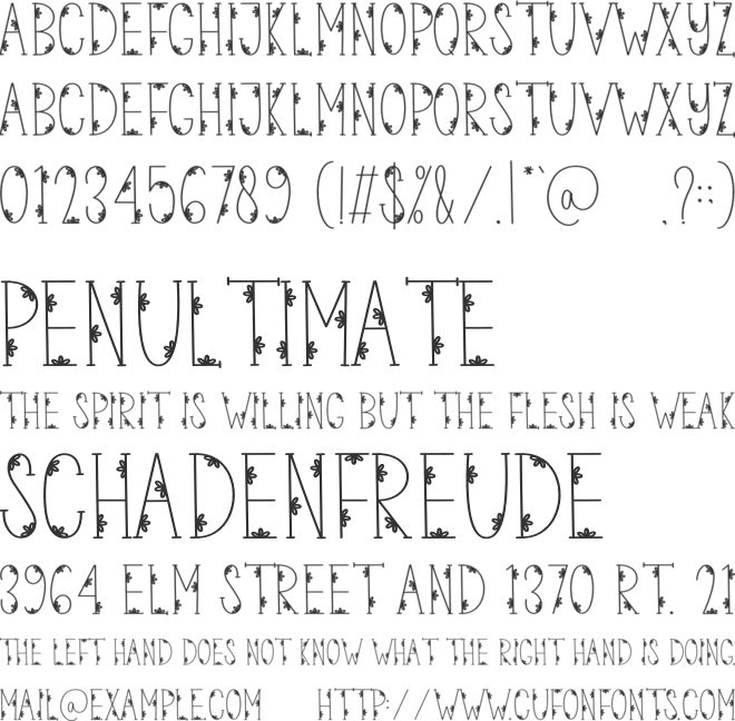 Decoration font preview