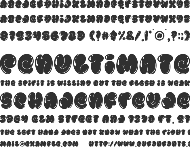 Jelly July Shiny font preview