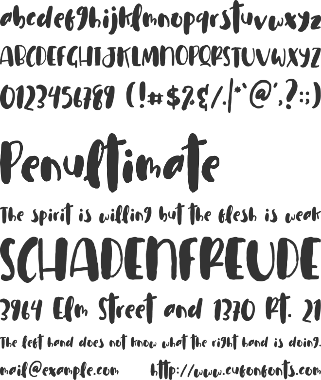 Cuties Magenta font preview