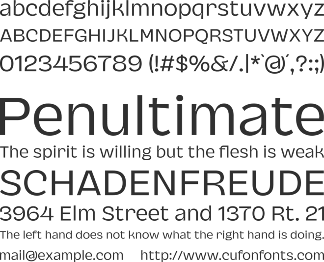 Cendra font preview