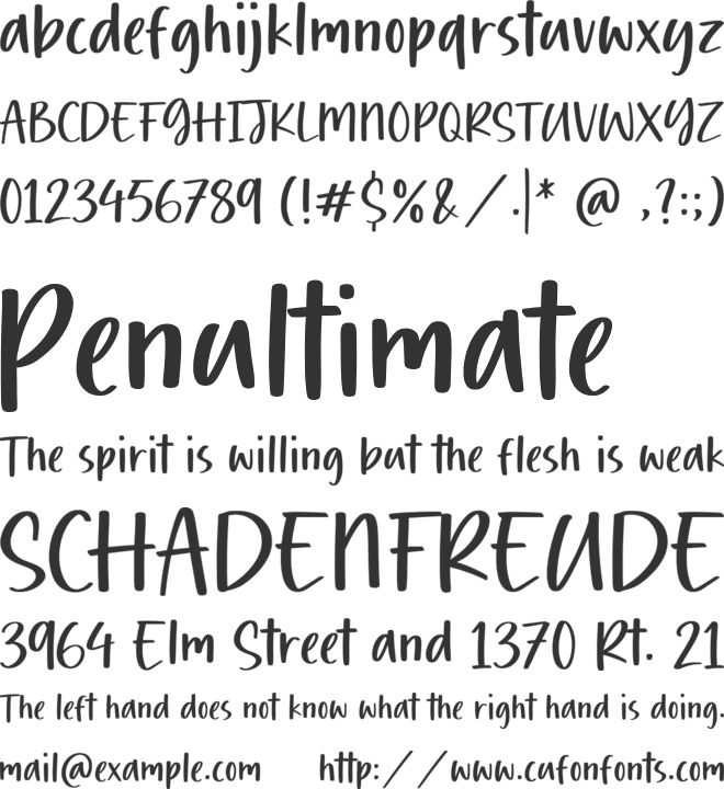 Rainbow Umbrella font preview