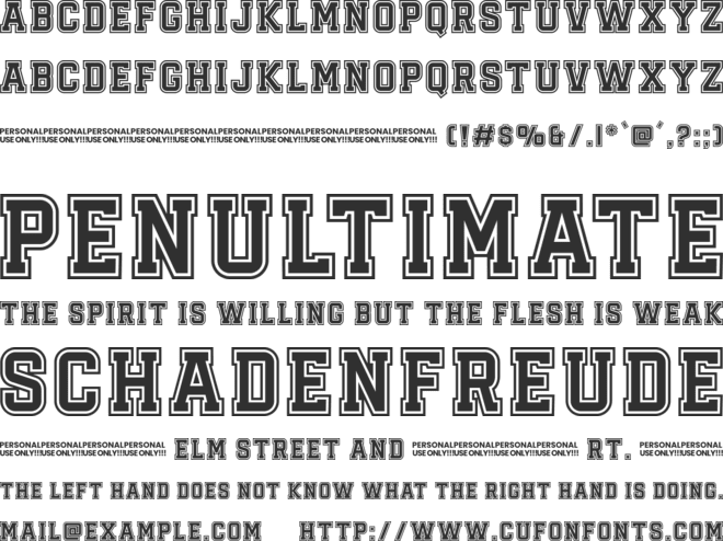 Sporting Outline font preview