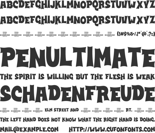 Black Wizard PERSONAL font preview