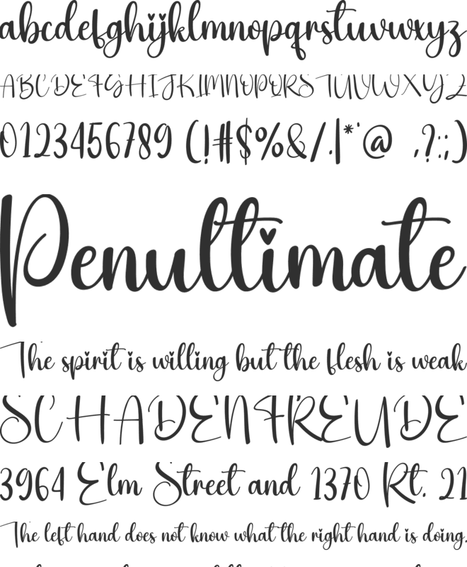 Winsome font preview