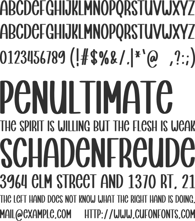 Staywork font preview