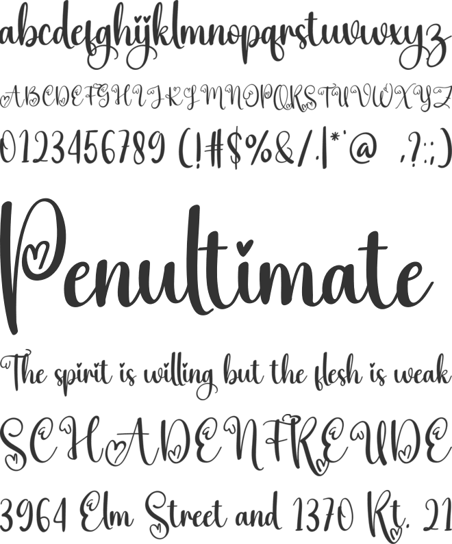 Beaming font preview