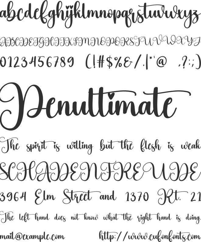 Action font preview