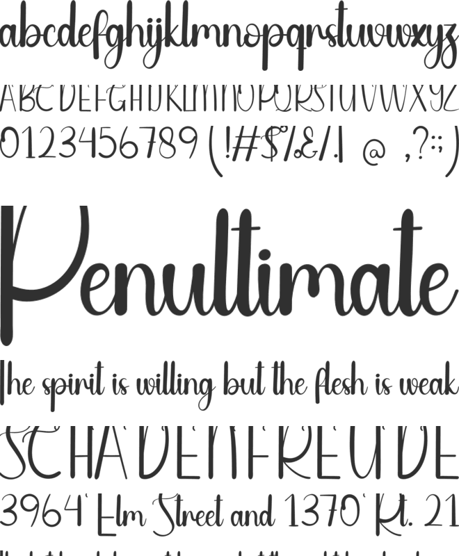 Sign font preview