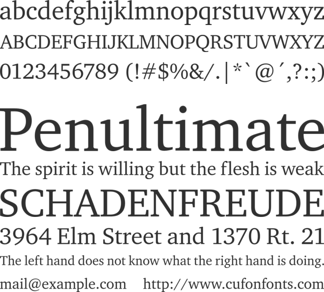 Charter ITC TT font preview