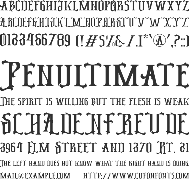 Bedshire font preview