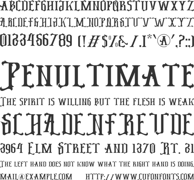 Bedshire font preview