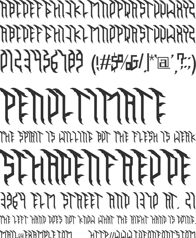 Badcore font preview