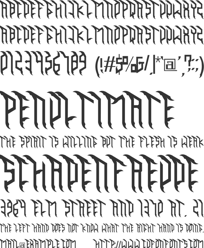 Badcore font preview