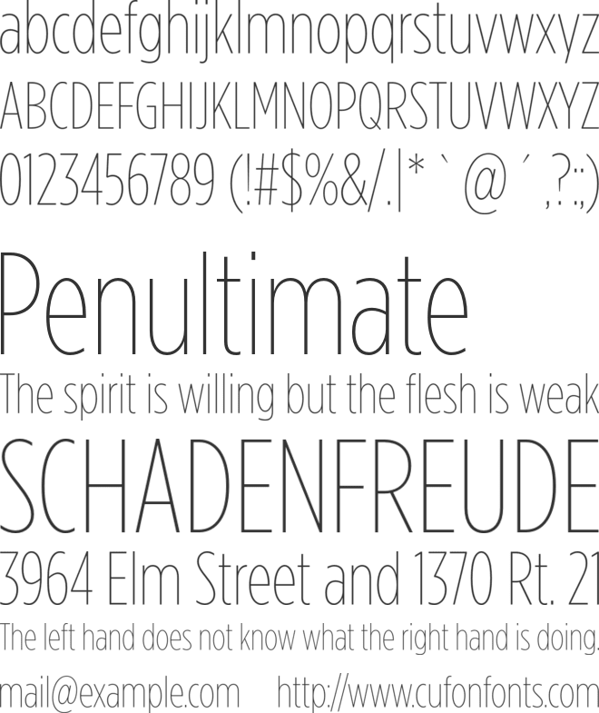 Gotham Condensed Thin font preview