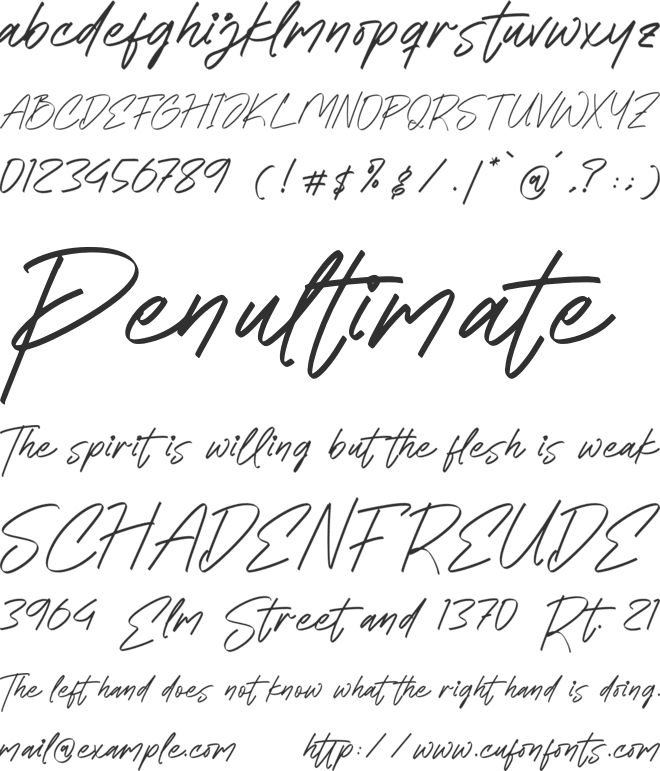 Cleodantto font preview