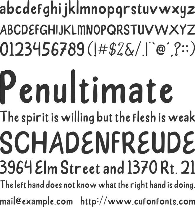 happy chicken font preview