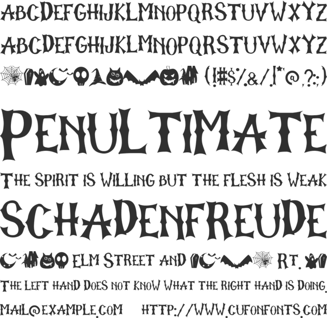 The Graveyard font preview