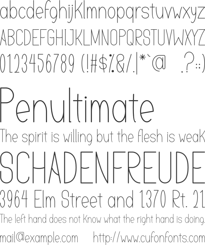 RALINE font preview