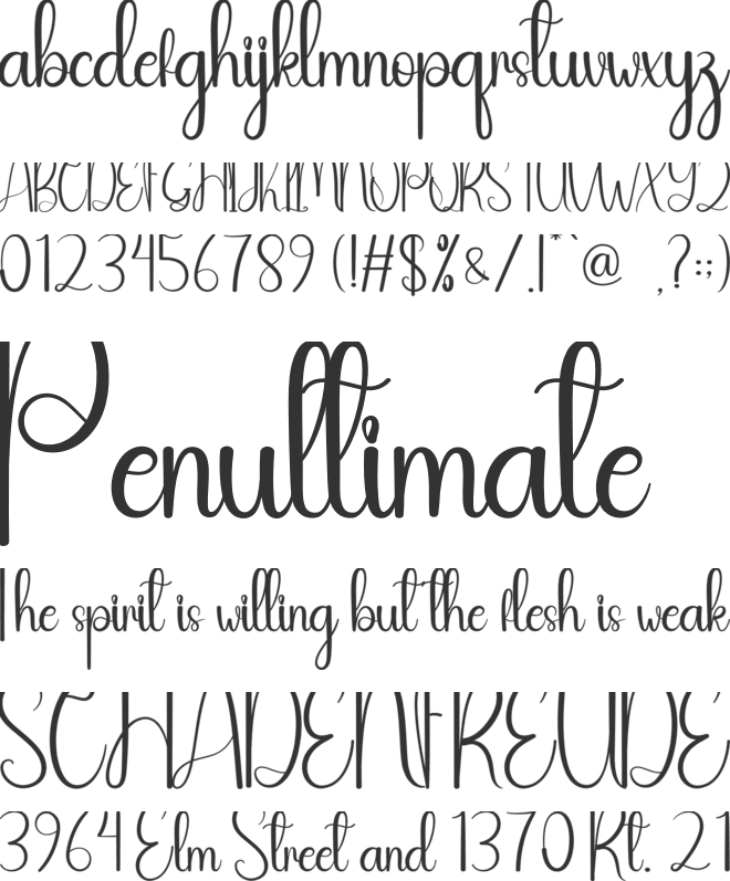 Valentine Market font preview