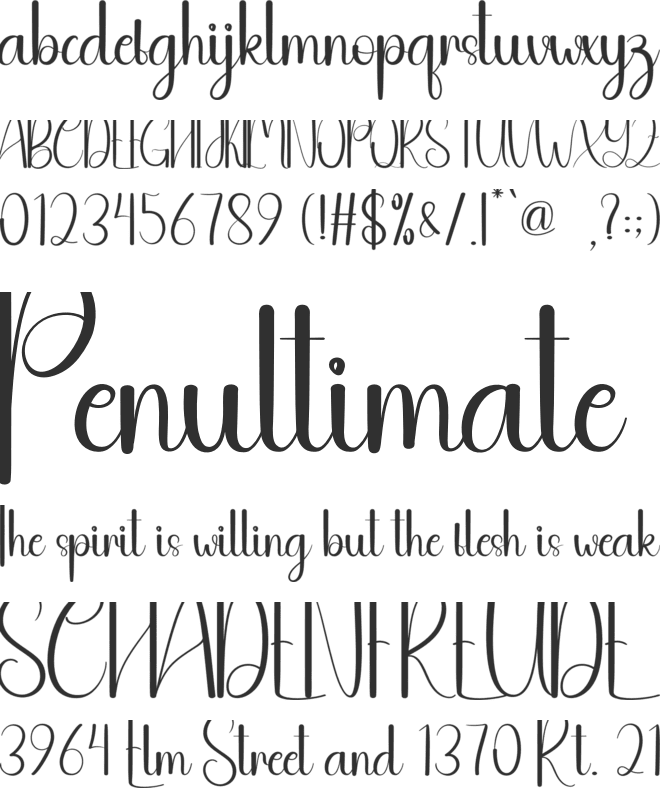 The Silhouette font preview