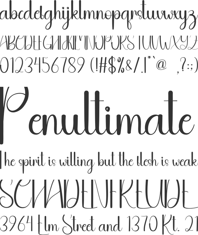 The Silhouette font preview