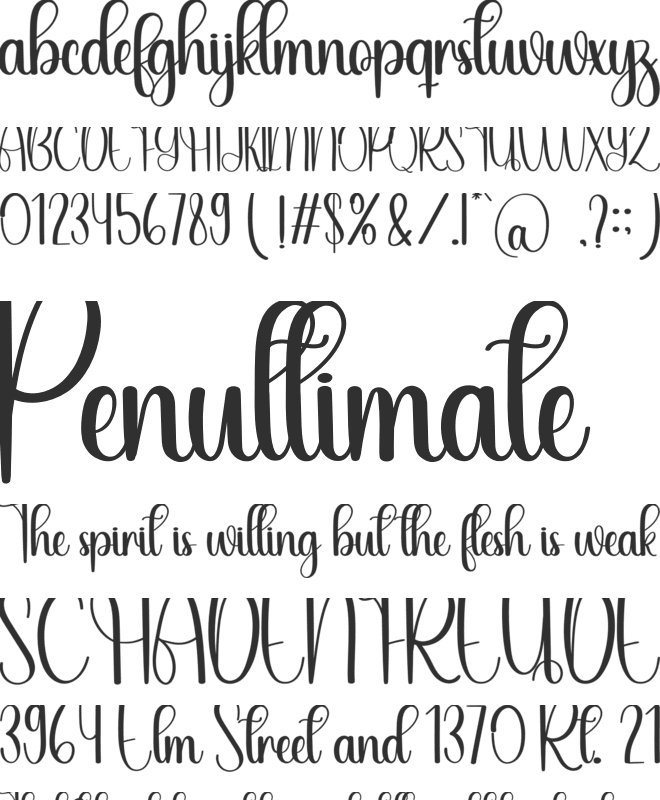 Gloria Style font preview