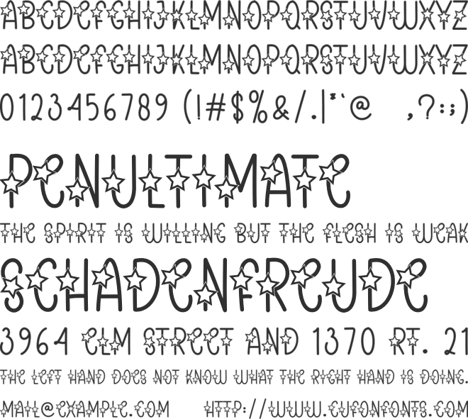 Star Valentine font preview