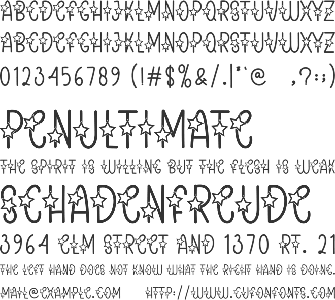 Star Valentine font preview