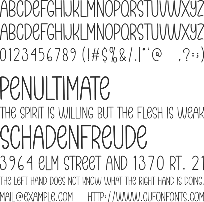 Question And Answer font preview