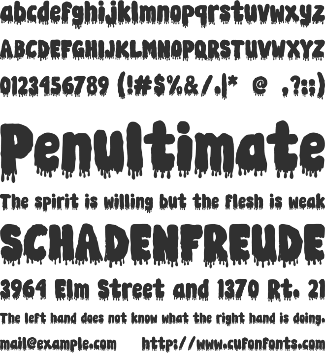 Spooky Bloods font preview