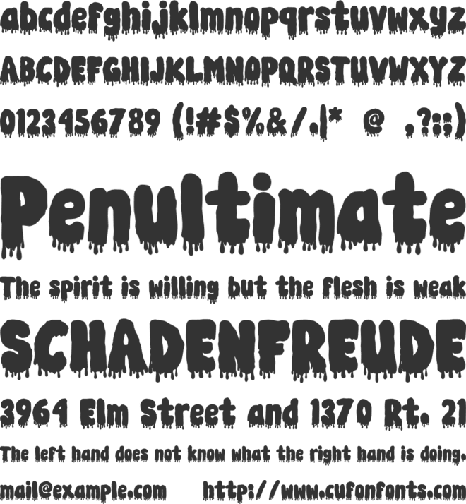 Spooky Bloods font preview