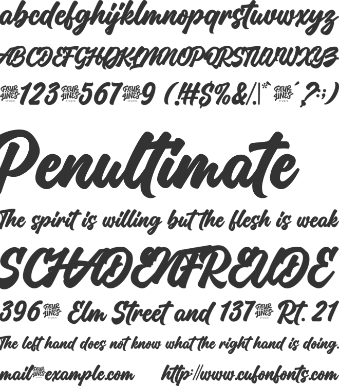 Million Orcids font preview