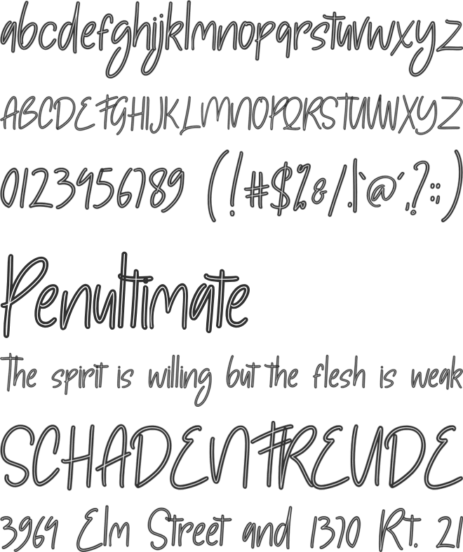 Adelicius font preview
