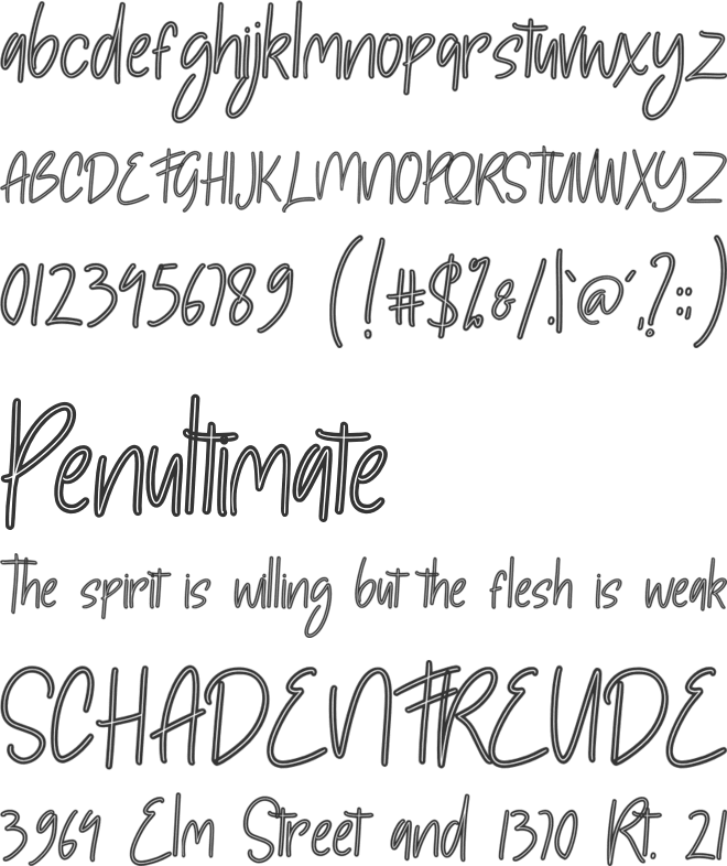 Adelicius font preview