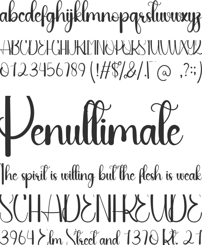 Weeded font preview