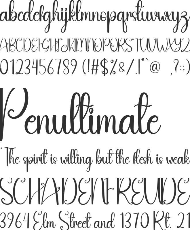 Bovely font preview