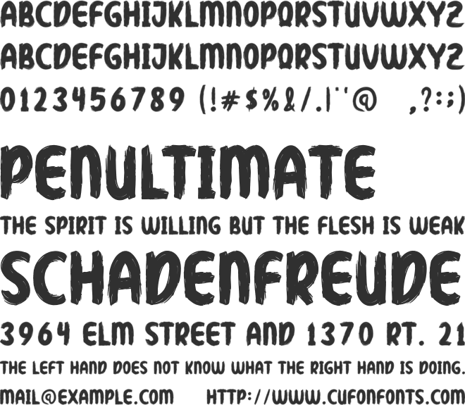 Writing Brush font preview