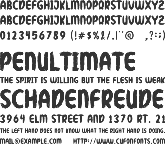 Writing Brush font preview