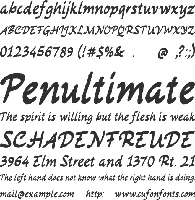 Tulisian font preview