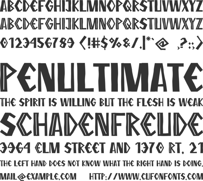 Zeus-Land font preview