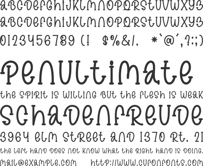 Lovely Strawberry font preview