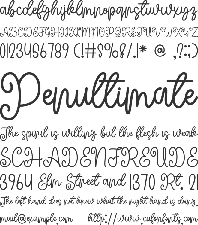 Winter Moon font preview