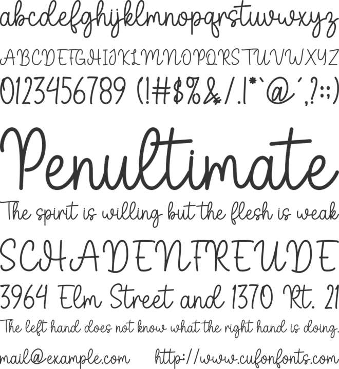 Woman Time font preview
