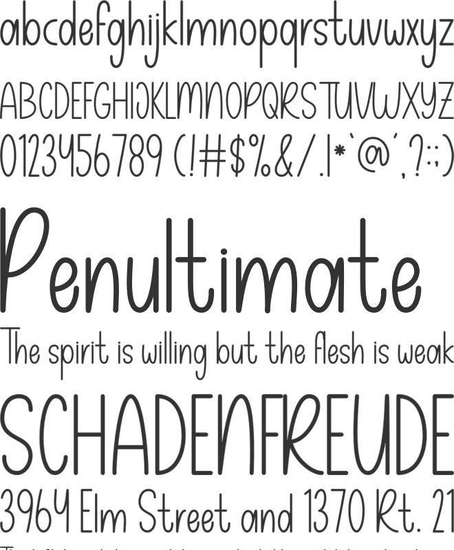 Rainbow Children font preview