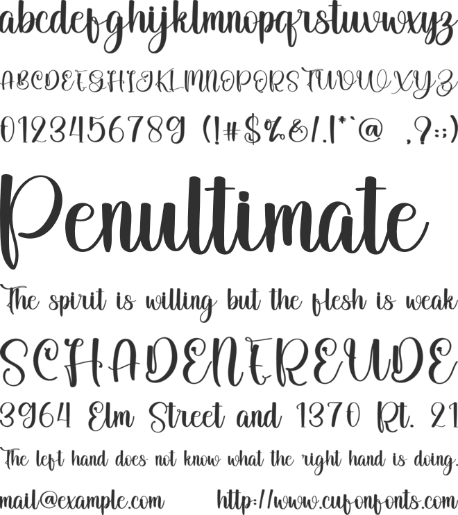 Underline font preview