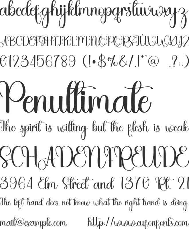 Sparate font preview