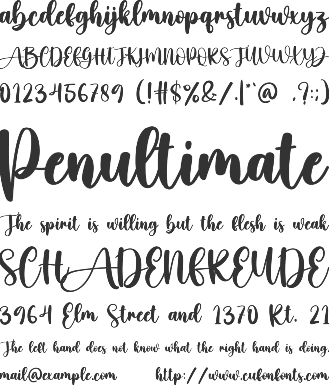 Alove font preview