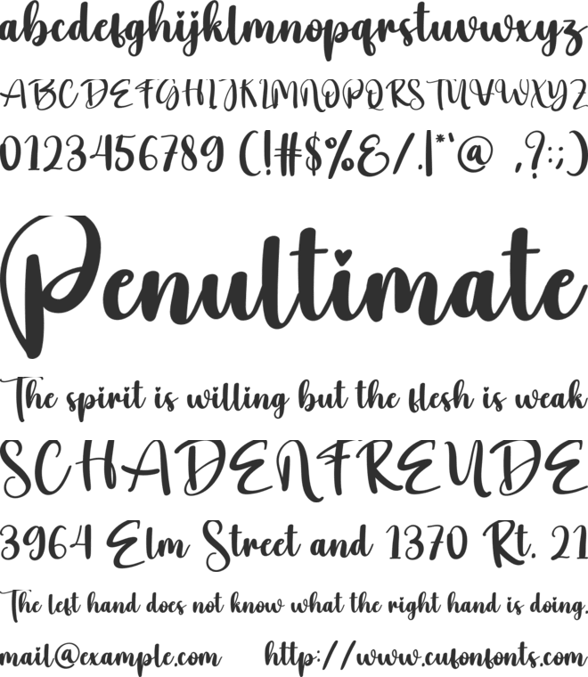Pastry font preview