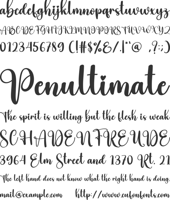 Ocean font preview