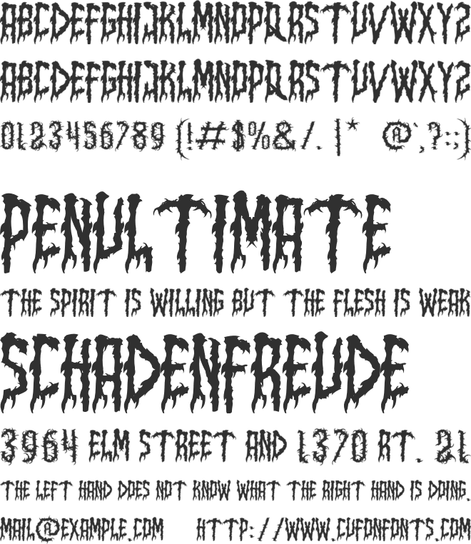 Dead Elder Metal font preview